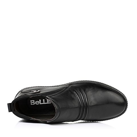 BELLE/百丽冬专柜同款黑牛皮男皮靴39443DD6