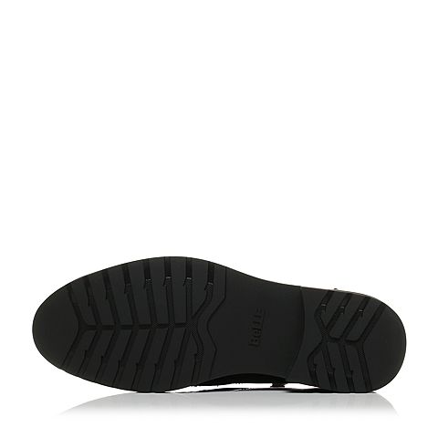 BELLE/百丽冬季专柜同款黑色牛皮革男皮靴（绒里）4NU02DD6