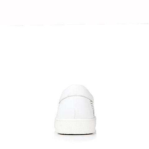 BELLE/百丽春季专柜同款白色时尚休闲牛皮男皮鞋384B1AM6
