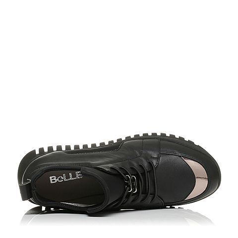 BELLE/百丽冬季专柜同款牛皮/弹力布女休闲靴Q7A1DDD6