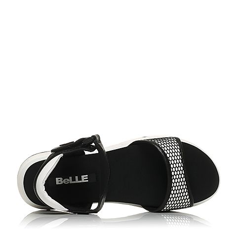 BELLE/百丽夏季专柜同款厚底运动风羊皮女凉鞋BJC34BL6