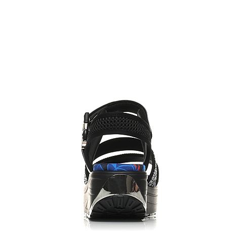 BELLE/百丽精品夏季专柜同款黑网布运动风女凉鞋MGWB7BL6