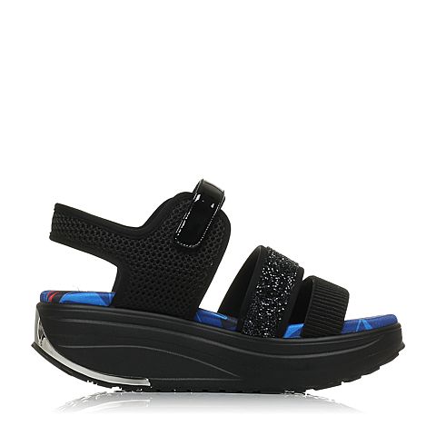 BELLE/百丽精品夏季专柜同款黑网布运动风女凉鞋MGWB7BL6