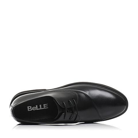 BELLE/百丽春专柜同款黑色时尚正装牛皮男休闲鞋4TU01AM7