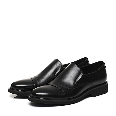 BELLE/百丽春专柜同款黑色时尚正装牛皮男皮鞋4TU12AM7