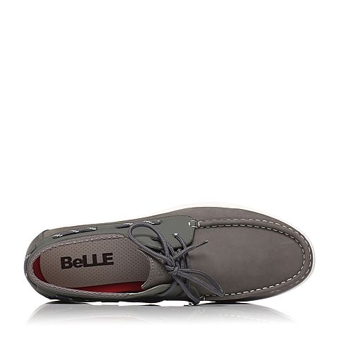 BELLE/百丽春季专柜同款灰色牛皮男休闲鞋4TF01AM7