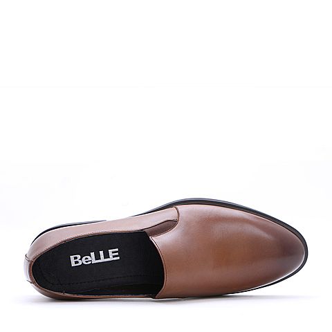 BELLE/百丽夏季棕色商务正装牛皮男皮鞋21802BM7