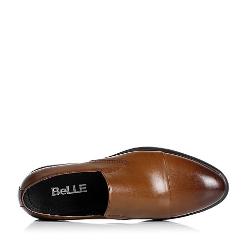 BELLE/百丽夏季棕色商务正装牛皮男皮鞋21804BM7