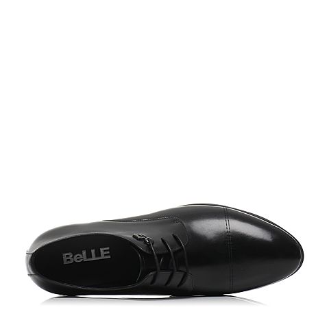 BELLE/百丽春专柜同款黑色牛皮商务正装男皮鞋4UH11AM7