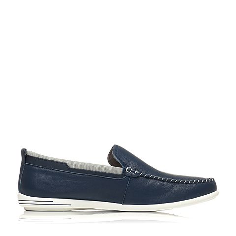 BELLE/百丽夏季专柜同款牛皮乐福鞋男休闲鞋4VF01BM7