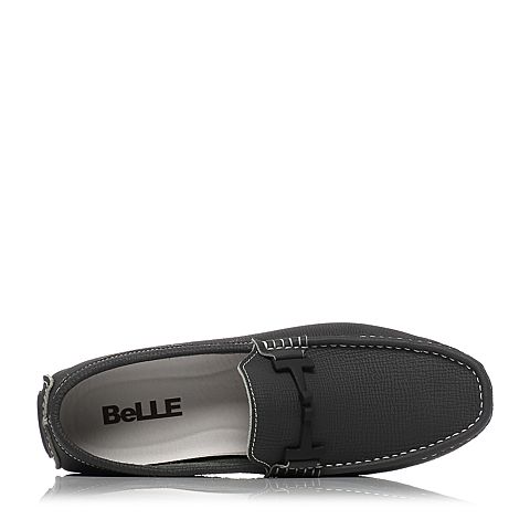 BELLE/百丽夏季专柜同款灰色牛皮男休闲鞋4VE01BM7