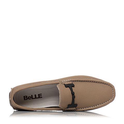 BELLE/百丽夏季专柜同款灰色牛皮男休闲鞋4VE01BM7