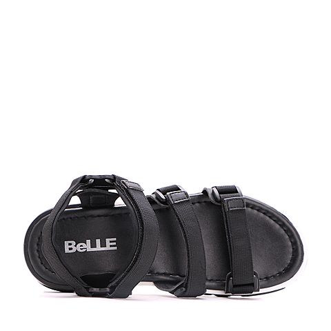 BELLE/百丽夏季黑色织物露趾运动风男凉鞋42101BL7