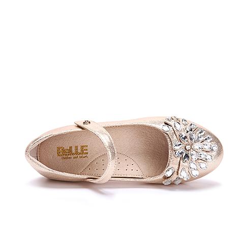 BELLE/17年春季新款女中童时尚简约优雅闪钻猪皮鞋垫设计单鞋时装鞋DE0270