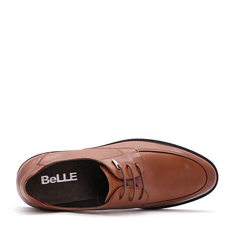 BELLE/百丽春季棕色商务正装牛皮男皮鞋88106AM7