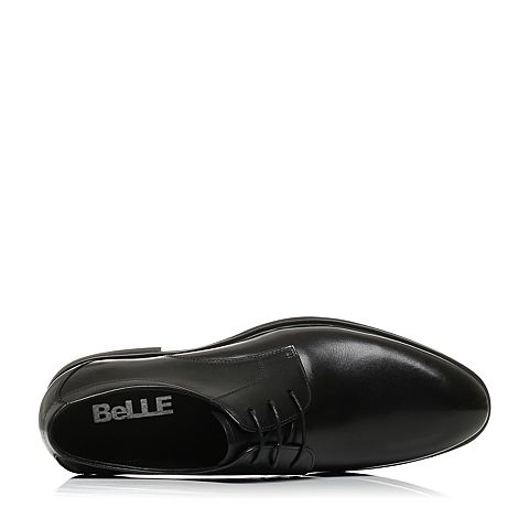 BELLE/百丽秋季黑色牛皮男简约商务正装系带德比鞋皮鞋54104CM7