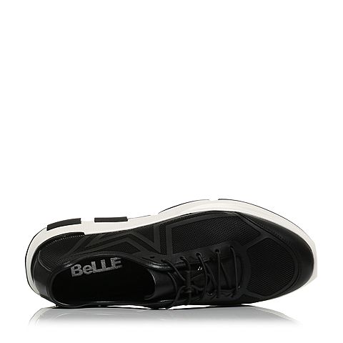 BELLE/百丽秋季专柜同款黑色运动风男休闲鞋4YH01CM7