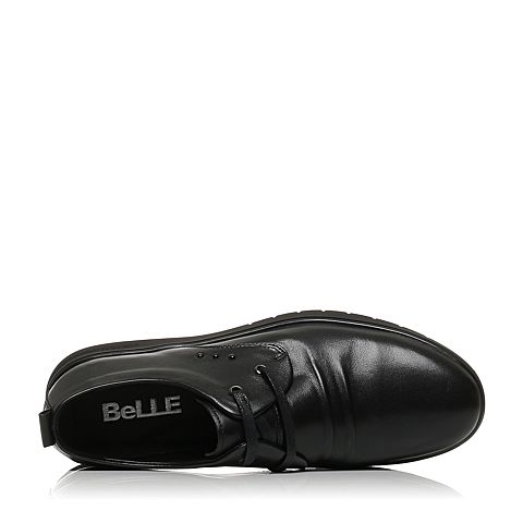 BELLE/百丽秋季专柜同款黑色牛皮男皮鞋4YS01CM7