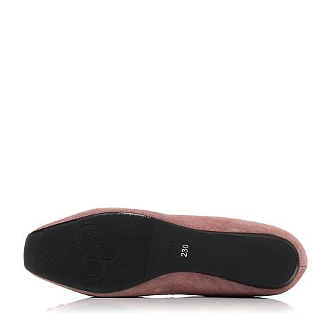 BELLE/百丽秋季专柜同款粉色羊绒皮女单鞋BUJ03CQ7