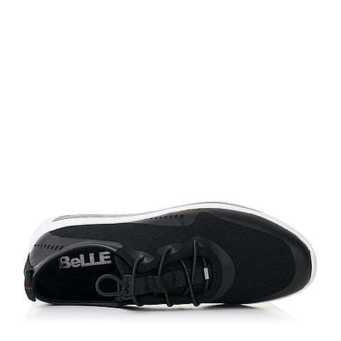 BELLE/百丽夏季黑色弹力布运动风男休闲鞋23402BM7