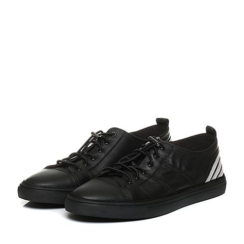 BELLE/百丽秋季专柜同款黑色牛皮男鞋B7101CM7