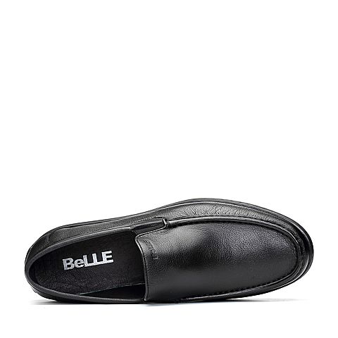 BELLE/百丽秋季专柜同款黑色打蜡牛皮男皮鞋36N01DM7