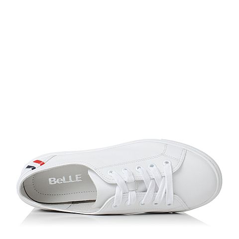 BELLE/百丽秋季专柜同款白色牛皮女休闲鞋R6W1DCM7