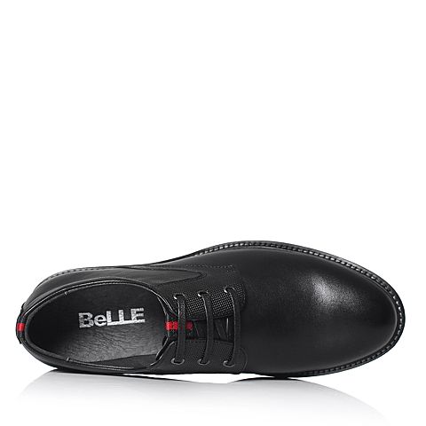 BELLE/百丽冬季专柜同款黑色牛皮男皮鞋5JE01DM7