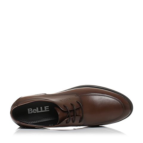 BELLE/百丽秋季棕色牛皮商务正装男皮鞋53004CM7