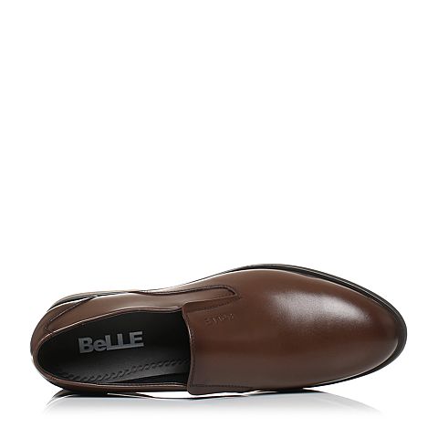 BELLE/百丽秋季棕色牛皮商务正装男皮鞋53003CM7