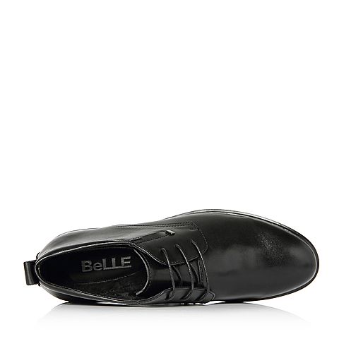 BELLE/百丽冬季专柜同款黑色牛皮革男皮靴（绒里）5NM01DD7