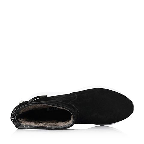 BELLE/百丽冬季专柜同款厚底运动风绒布女短靴（绒里）BYW54DD7