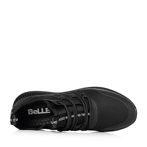 BELLE/百丽商场同款黑色编织布男休闲鞋5PK01AM8