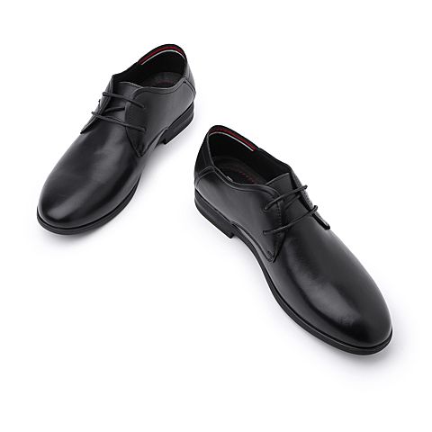 BELLE/百丽商场同款黑色牛皮革男商务正装皮鞋5PS01AM8