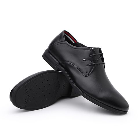 BELLE/百丽商场同款黑色牛皮革男商务正装皮鞋5PS01AM8