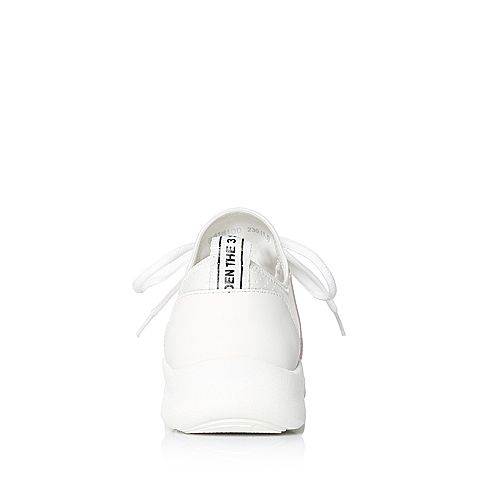 BELLE/百丽专柜同款白色运动风弹力布/胶片女休闲鞋S1R1DAM8