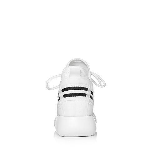 BELLE/百丽专柜同款白色运动风弹力布/滴胶女休闲鞋S2D1DAM8