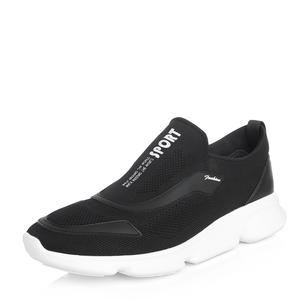 BELLE/百丽年春季新品专柜同款黑色纺织品/牛皮革男休闲鞋5RE02AM8