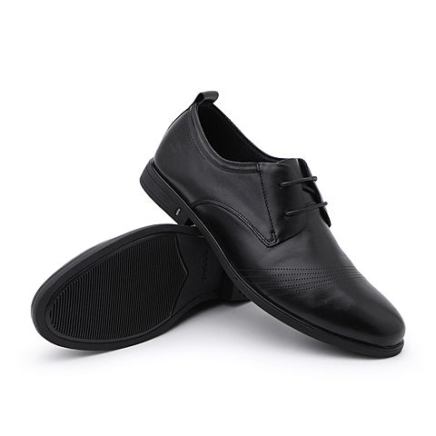 BELLE/百丽商场同款黑色牛皮男商务正装皮鞋5RT01BM8