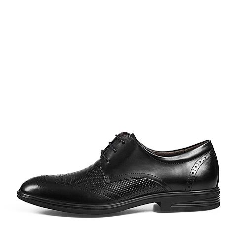 BELLE/百丽商场同款黑色牛皮商务正装男皮鞋5RW01BM8
