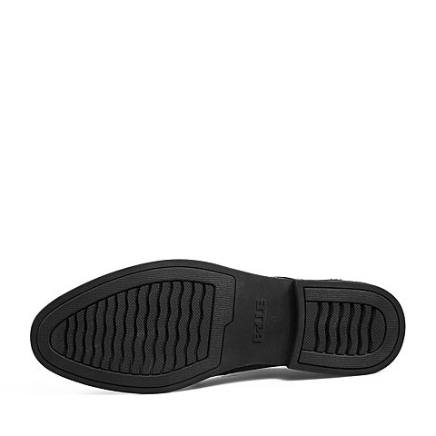 BELLE/百丽商场同款黑色牛皮商务正装男皮鞋5RW01BM8