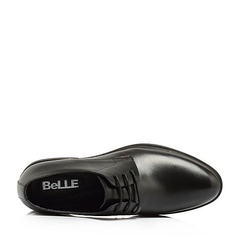 BELLE/百丽商场同款黑色牛皮革男皮鞋5SG01AM8