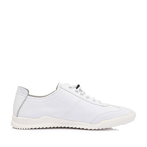 BELLE/百丽商场同款白色牛皮革男休闲小白鞋5SQ01BM8