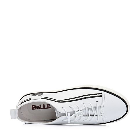 BELLE/百丽春季商场同款白色牛皮男休闲鞋5SS01AM8
