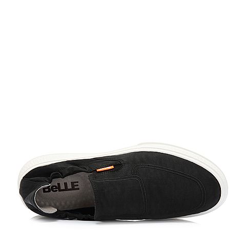 BELLE/百丽商场同款黑色编织布男休闲鞋5ST02BM8