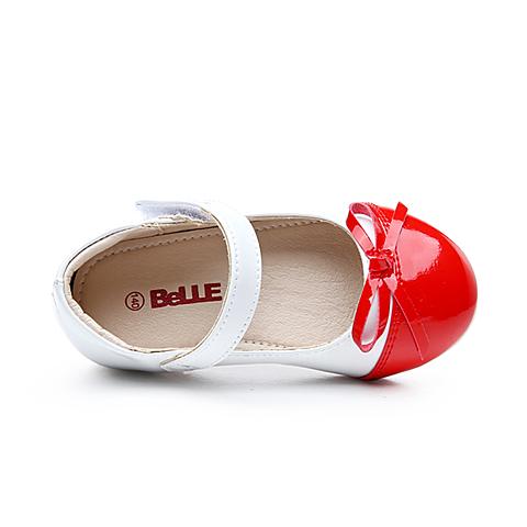 百丽（belle）2018年春季新品女童舒适轻便合成革魔术贴时装皮鞋DE5928