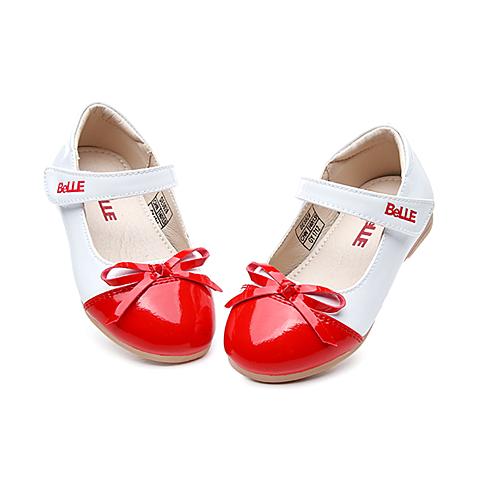百丽（belle）2018年春季新品女童舒适轻便合成革魔术贴时装皮鞋DE5928