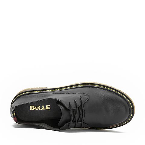 BELLE/百丽专柜同款油皮小牛皮革复古马丁鞋休闲满帮女单鞋BZQ20CM8
