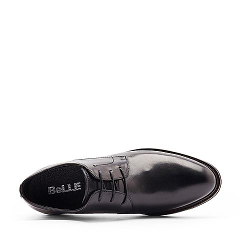 BELLE/百丽黑色牛皮革系带商务正装男皮鞋09889CM8