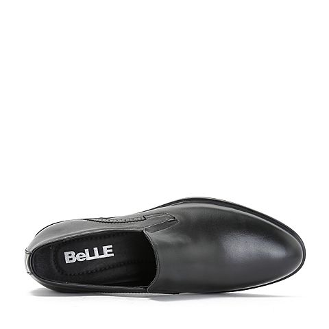 BELLE/百丽秋季新款黑色牛皮革商务正装男皮鞋11477CM8